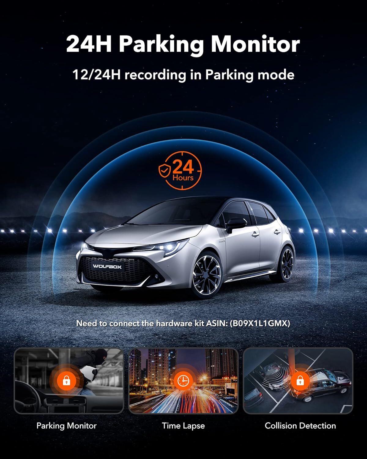 1080P 4K Dual Dash Cam Car Rear Mirror View Backup Dual Camera Night Vision IPS
