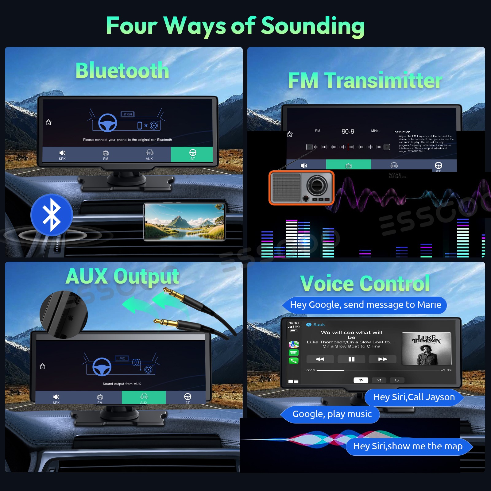 XGODY Touch Screen Dash Cam Car Stereo 4K Wireless Apple Carplay & Android Auto