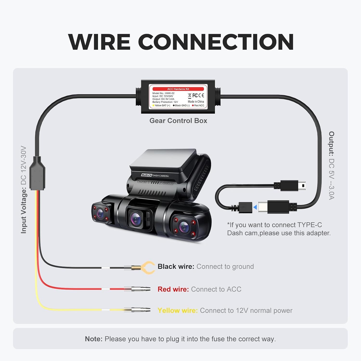 Smart Acc Hardwire Kit Dash Cam Parking Mode Monitor