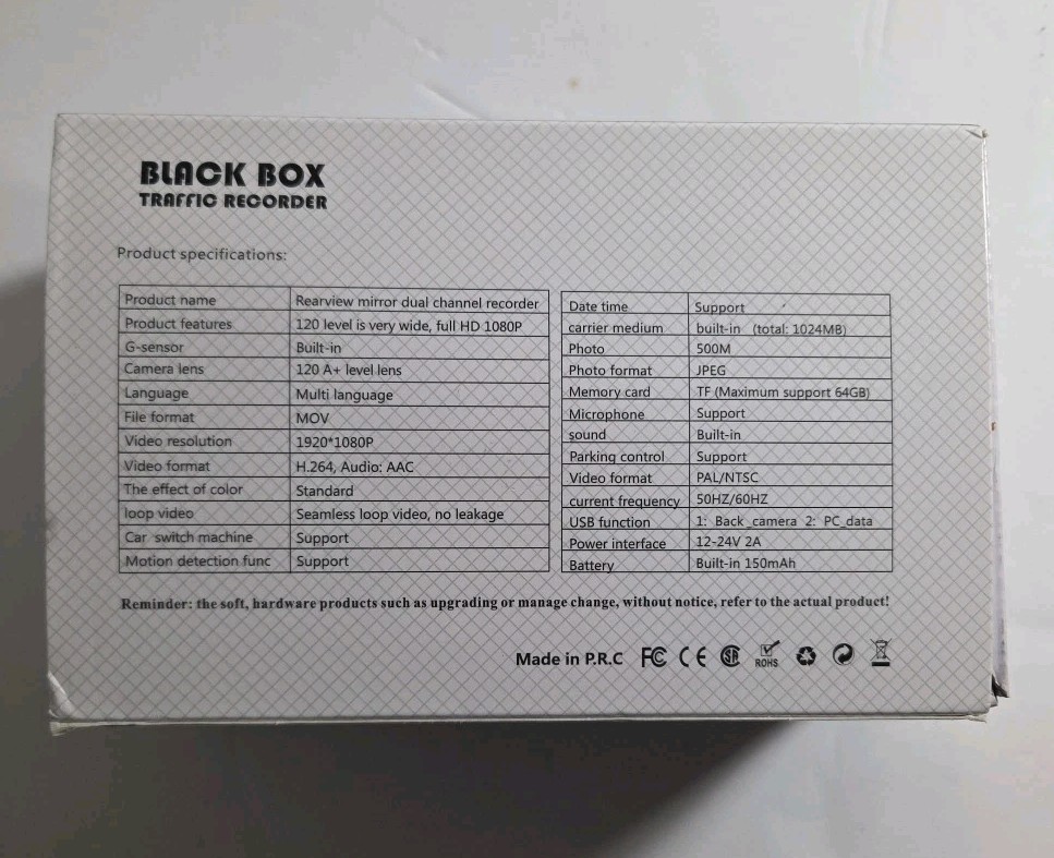 Blackbox Full FHD 3.0 Inch HD Display Traffic Recorder