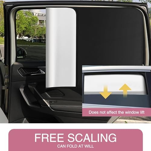 4 PCS Car Side Window Sunshade Kit, Titanium Fabric Front Rear Window Full