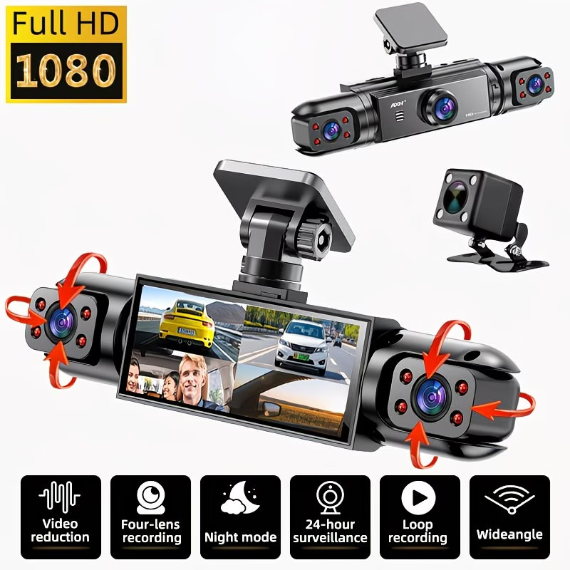 Comprehensive 360° Dash Cam System – Full HD, Night Vision & WiFi Connectivity