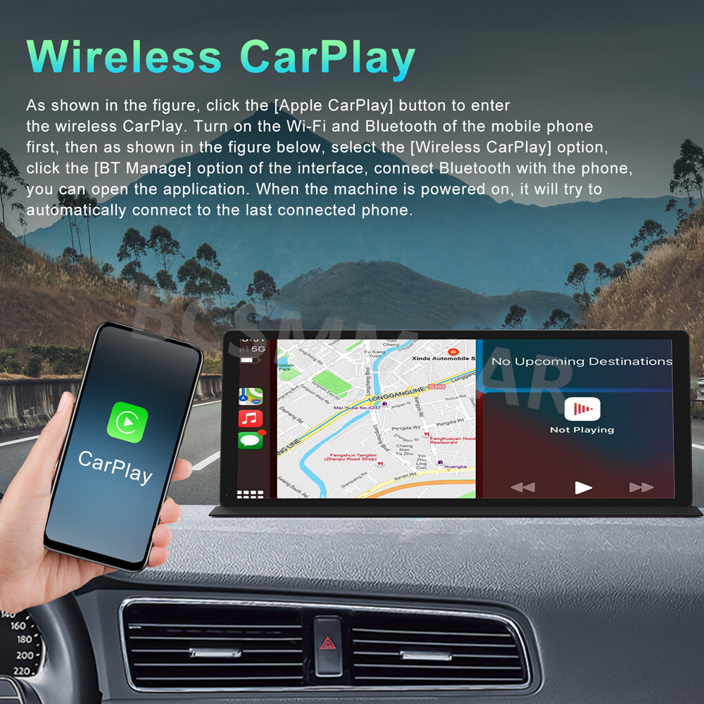Touch Screen 4K Dash Cam Video Recorder Car Dual Lens DVR WIFI AUX BT G-Sensor