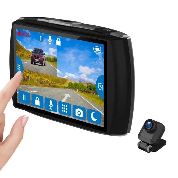 Z-EDGE™ T4 Front and Rear 1080p Dash Cam with 4-In. Touch-Screen, Night Vision