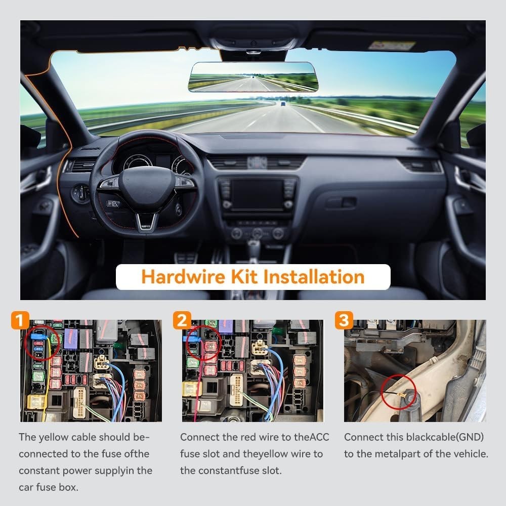 Dash Cam USB C Hardwire Kit – 12V-24V Compatibility | Smart Voltage Protection