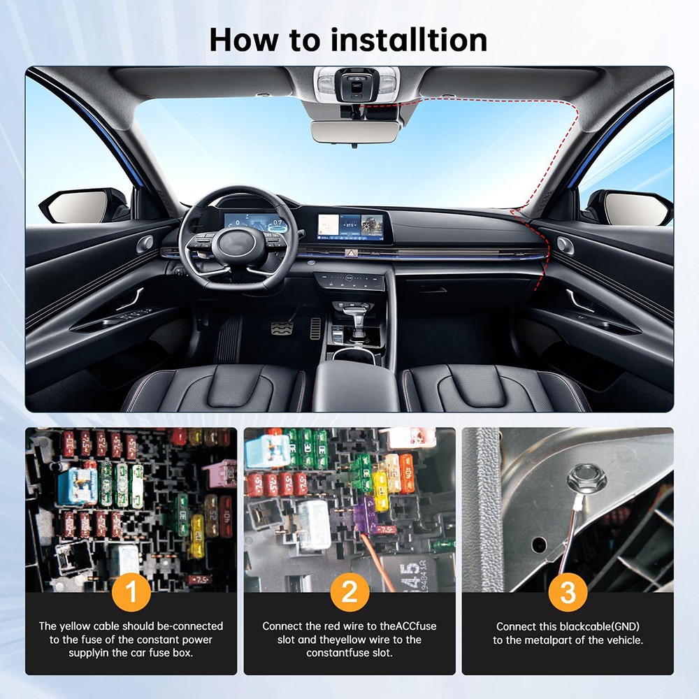 Type C Hardwire Kit for Dash Cam with Acc Detection Universal for Car SUV DVR
