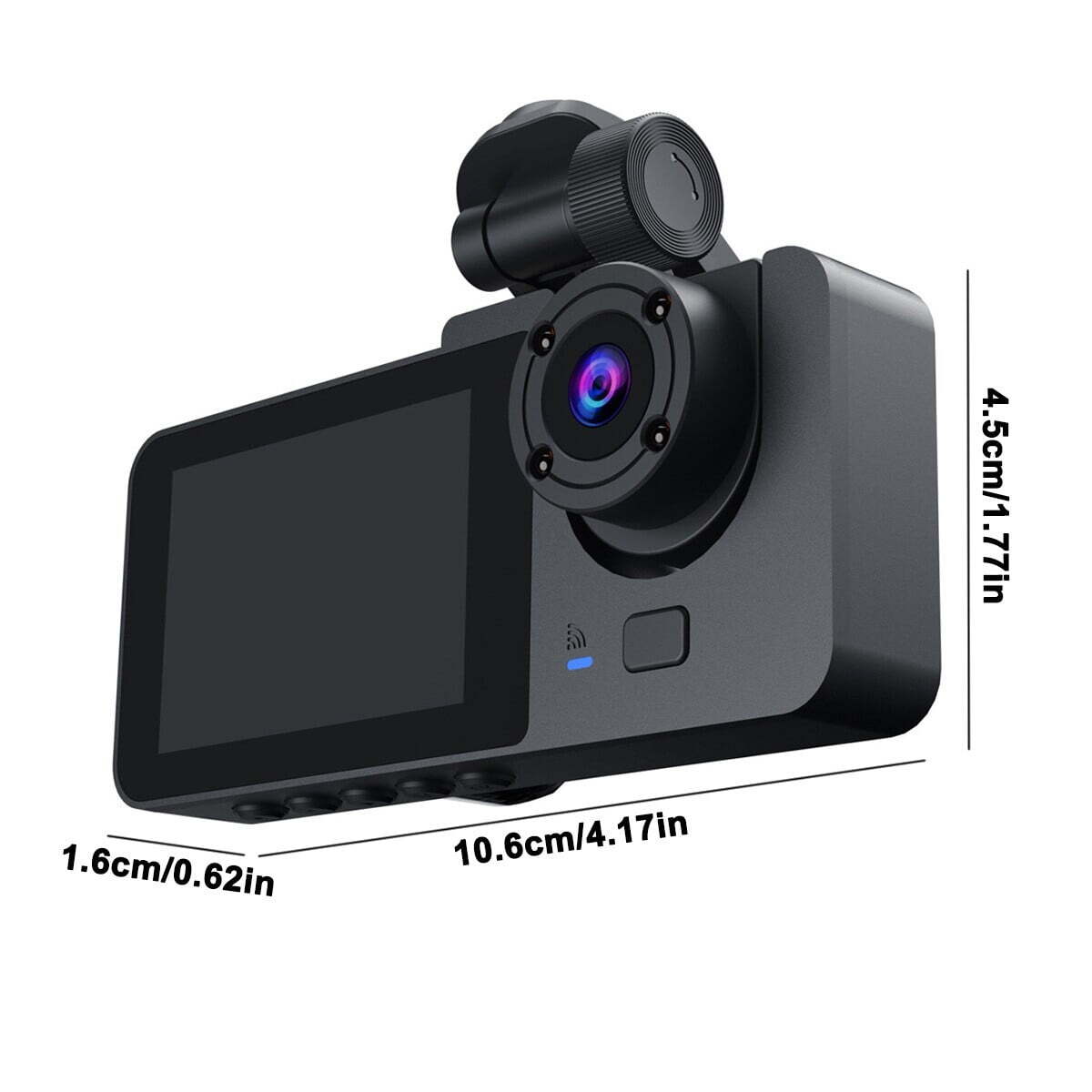 1080P 3 Channel Dash Cam Front Rear Inside Car Camera Night Vision 32GB SD Card