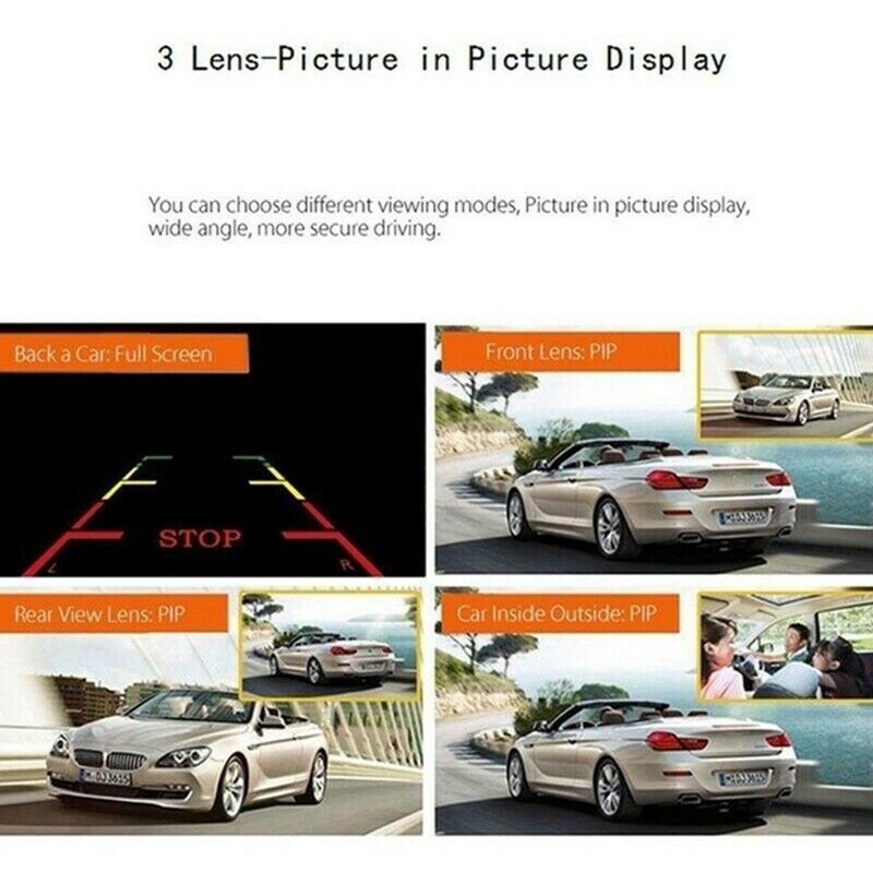 1080P 4″ Dual Lens HD Car DVR Rearview Video Dash Cam Recorder Camera G-Sensor