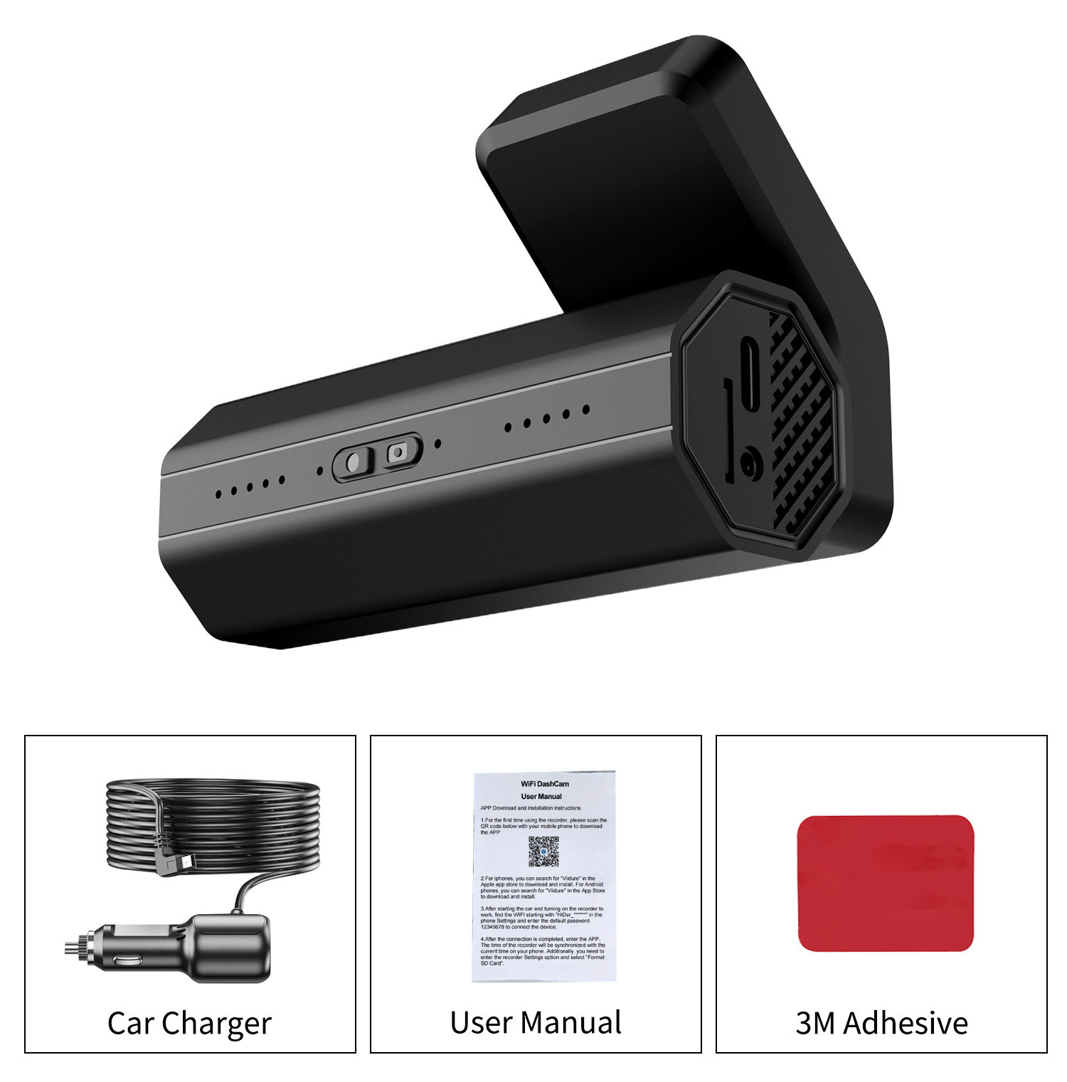 140 ° Car WIFI Dash Cam Video Recorder Camcorder Night Vision Loop Recording