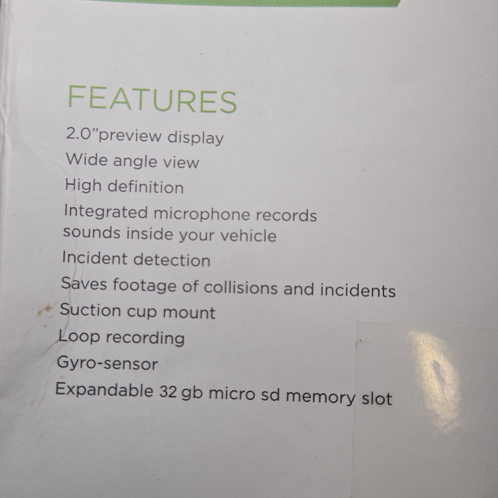 Vivitar Auto Dashcam Video Recording Mountable Wide Angle 1070HD Incident Detect