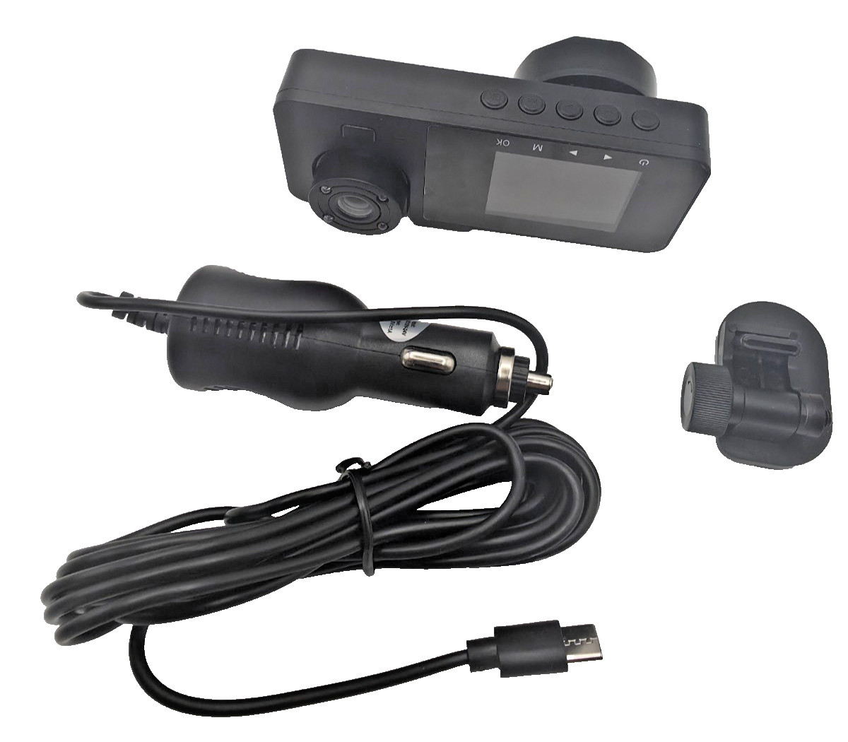 4K Full UHD Car Dash Cam Three Channels with Loop Recording, Black New