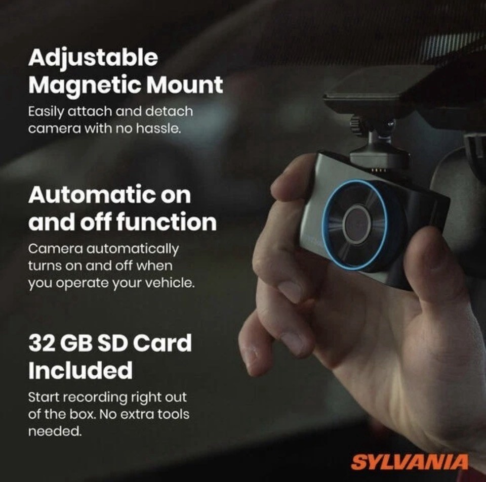 Sylvania: Roadsight Plus Dash Camera HD 1080p + 32GB Micro SD Memory Card