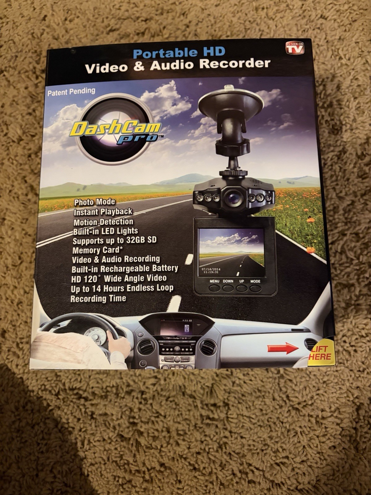 NEW Dash Cam PRO Portable HD Video & Audio Recorder – As Seen On TV Black NIB