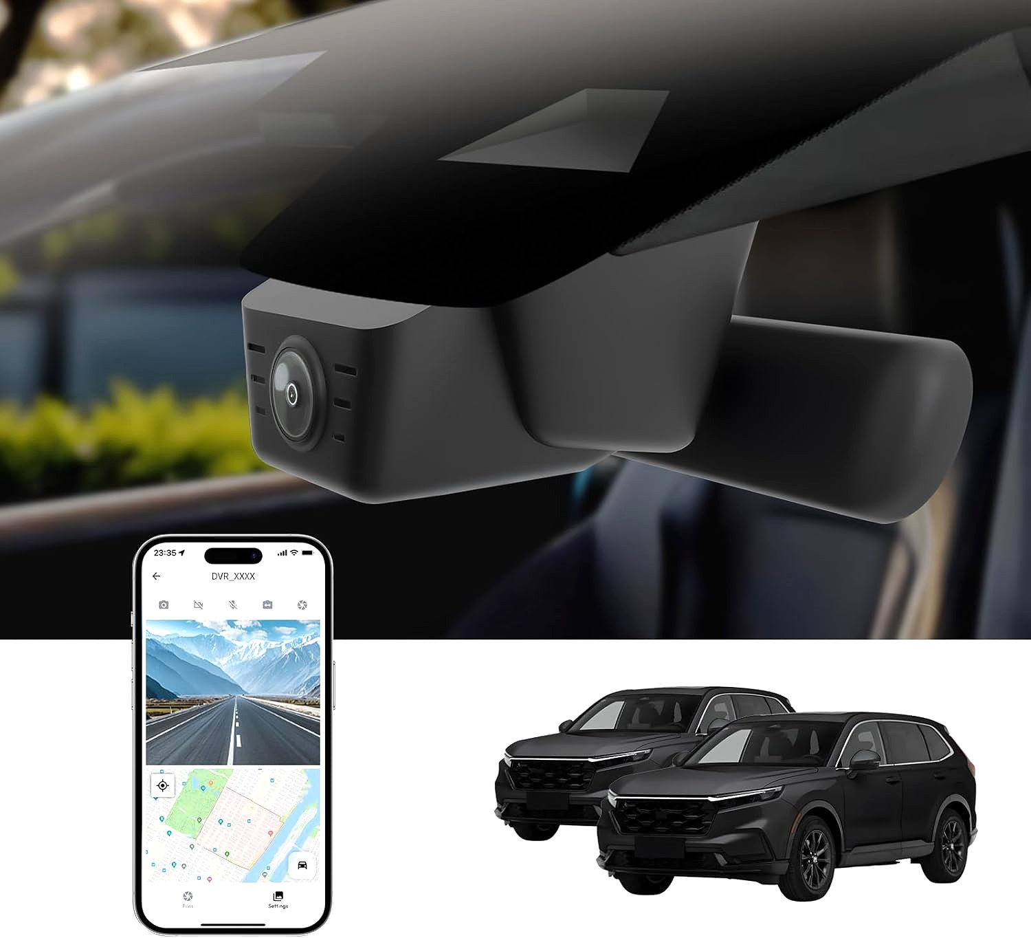 Front 4K Dash Cam for Honda CR-V 2023–2025 (Gen 6) WiFi Loop Recording 64GB Card