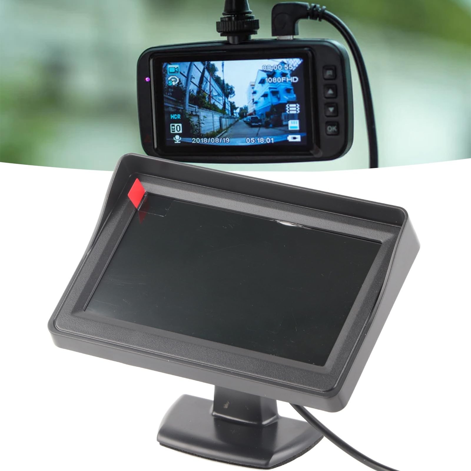 4.3 Inch Rear View Car Monitor Color LCD Display Sun Visor 2 Way Video Input