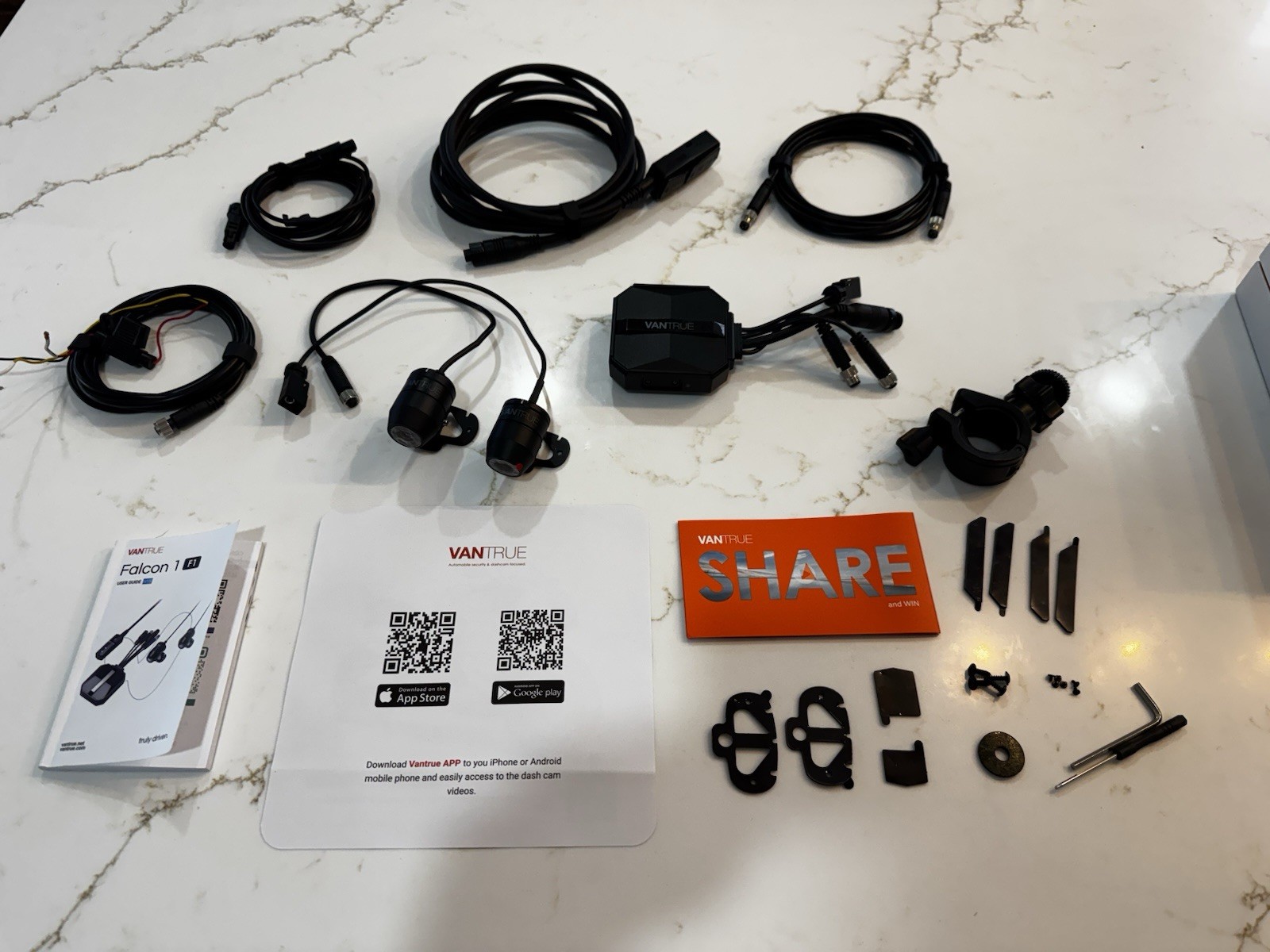 Vantrue F1 4K + 1080P Motorcycle Dash Cam Front Rear IP67 Waterproof GPS WiFi