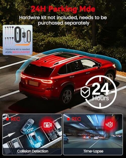 N5 PRO 4K 4 Channel Dash Cam, 360° All-Around View, 1080P Rear and Inside, 5G