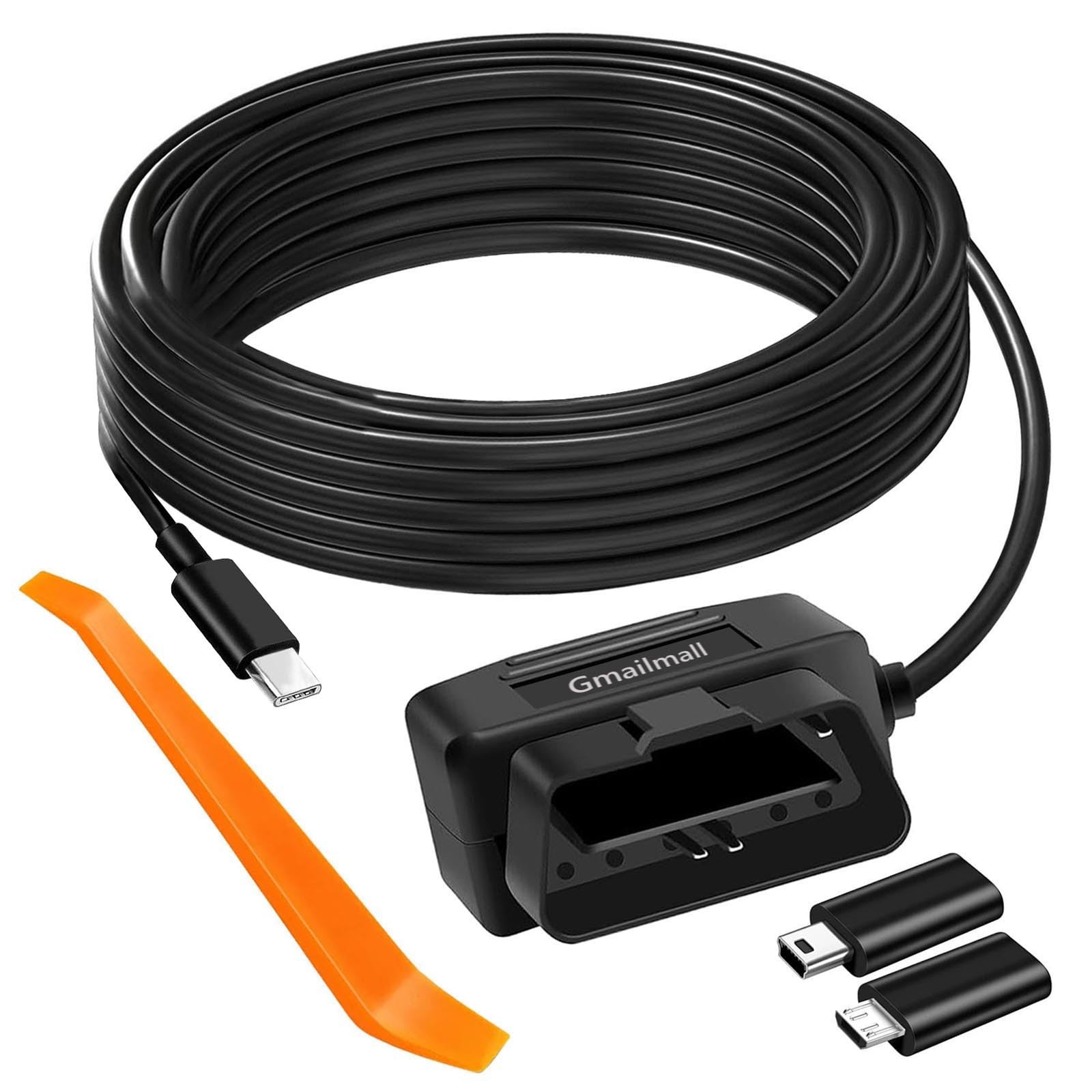 OBD Power Cable Kit Dash Camera USB to Type C Hardwire Kit for Dashcam 12-24V…