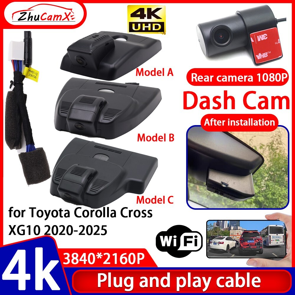 Plug and Play 4K UHD DVR Dash Cam Camera for Toyota Corolla Cross XG10 2020-2025