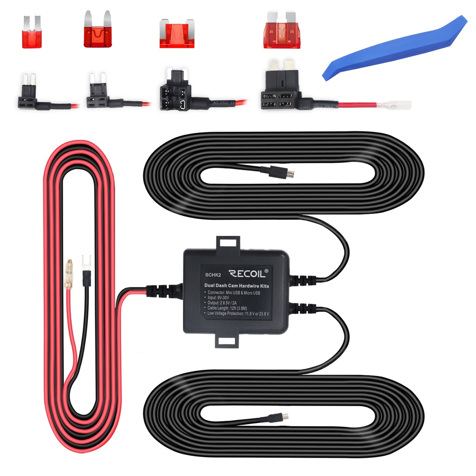 Recoil SCHK2 Smart Dash Cam Hardwire Kit with Dual Outputs