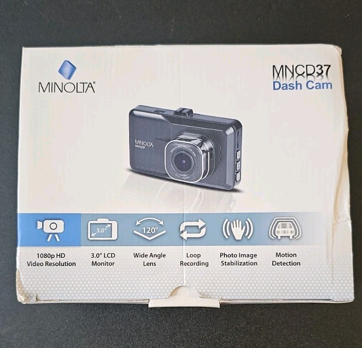 Minolta MNCD37 3″ LCD Screen Dash Cam Full HD with Memory Card