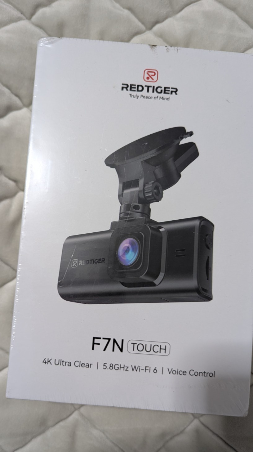 New Dash Cam Redtiger F7N Touch 4K 128GB Card 5.8G WiFi GPS Voice Control Sealed