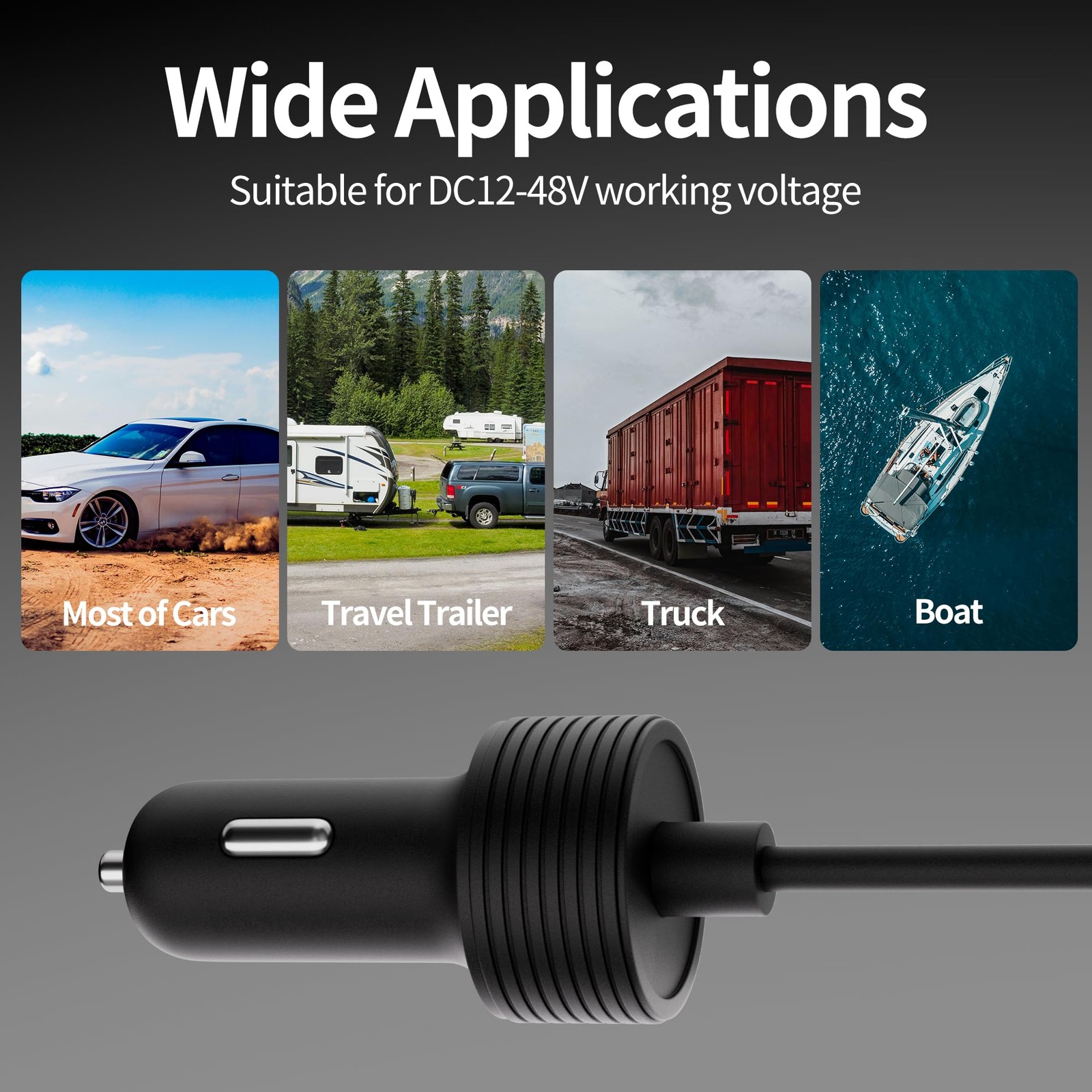Starlink Mini 12V Car Adapter 10FT Heavy Duty 16AWG Waterproof Cable