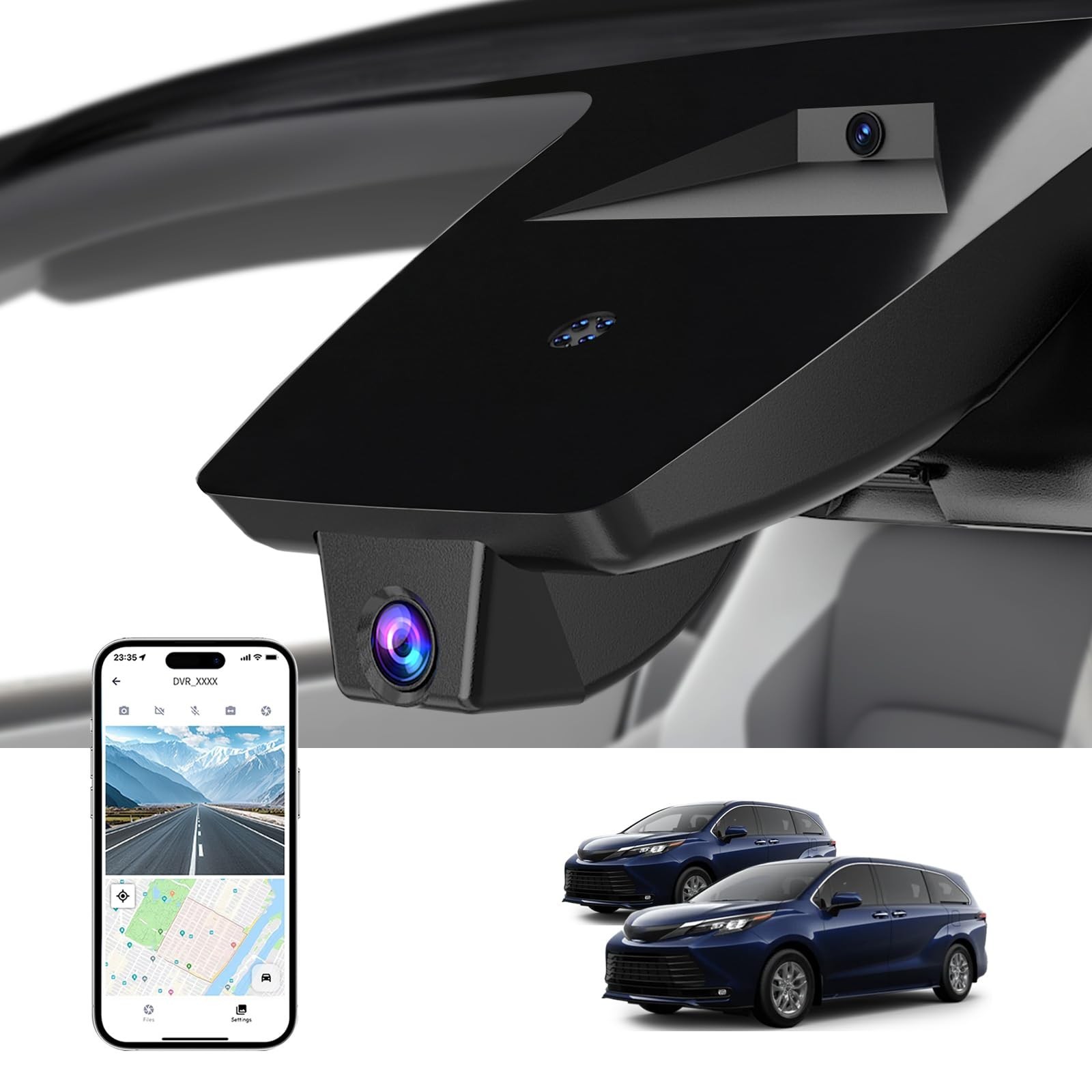 4K Dash Cam for Toyota Sienna 2021 2022 2023 2024 2025 2026 | UHD 2160P Video…