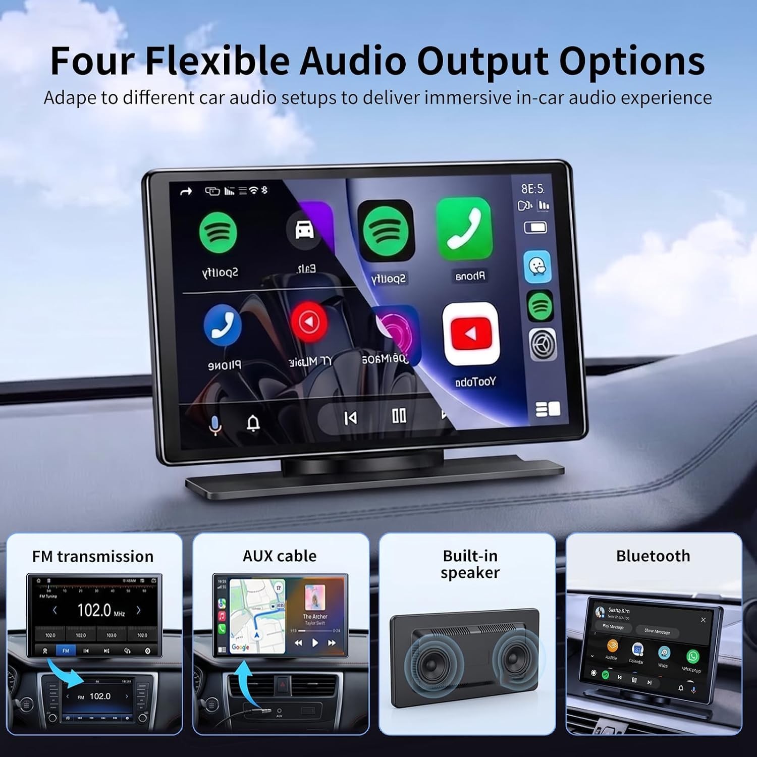 9″ CarPlay Android Auto Car Stereo 4K Dash Cam 1080P Backup Camera GPS 64GB