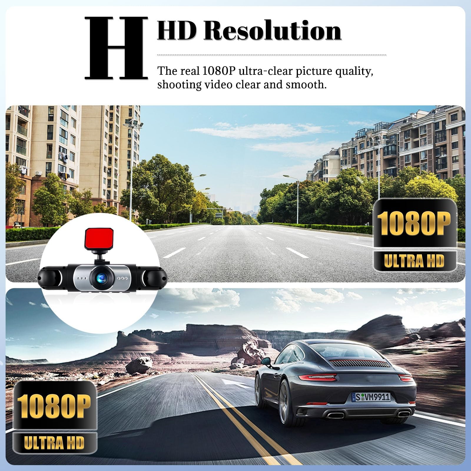 360 Degree View 4 Channel Dash Cam for Cars,Dash Cam Car Camera Front and Rea…