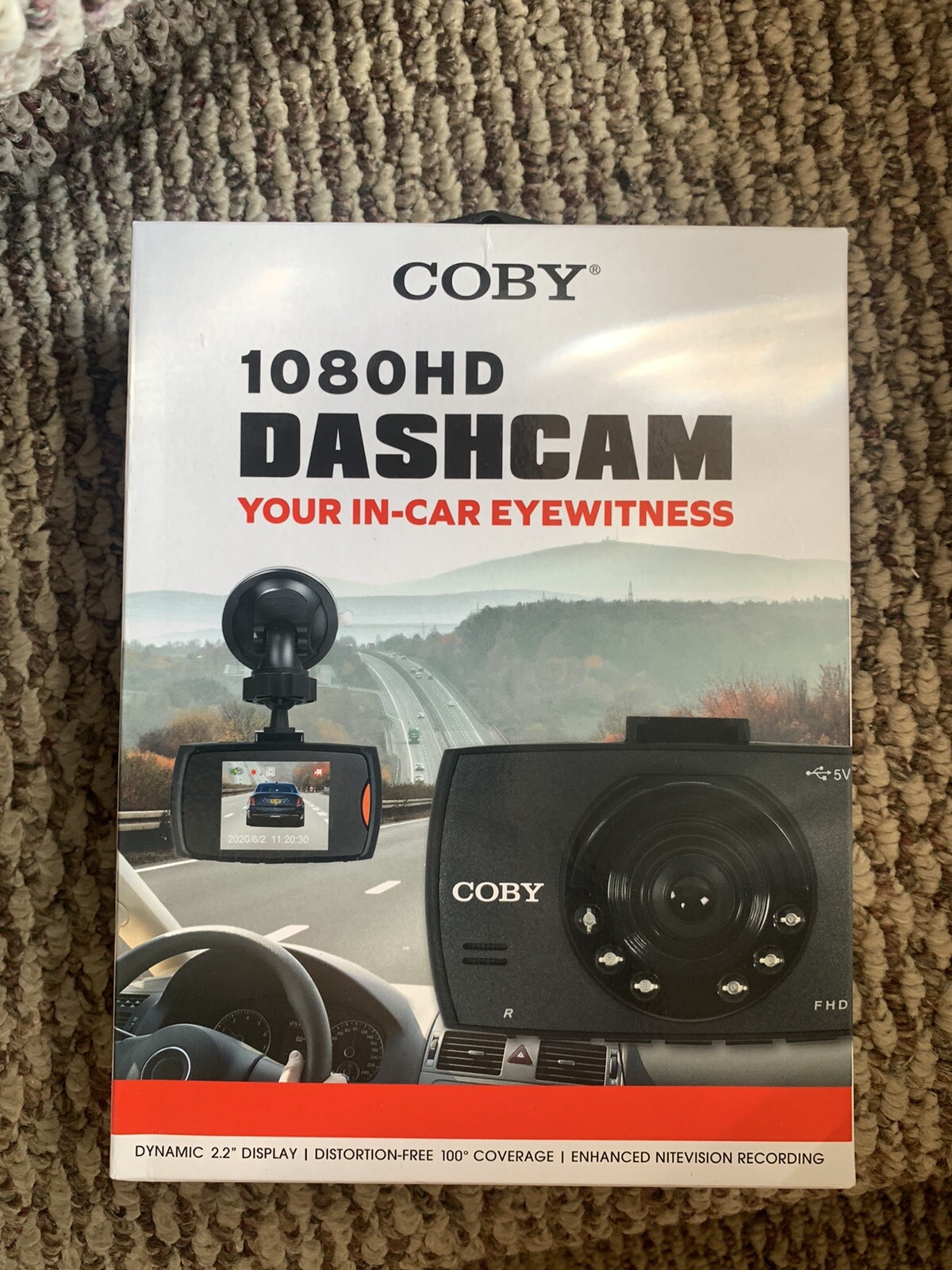 Dashcam 1080HD Coby black 2.2″ display !!!!!brand new!!!!!