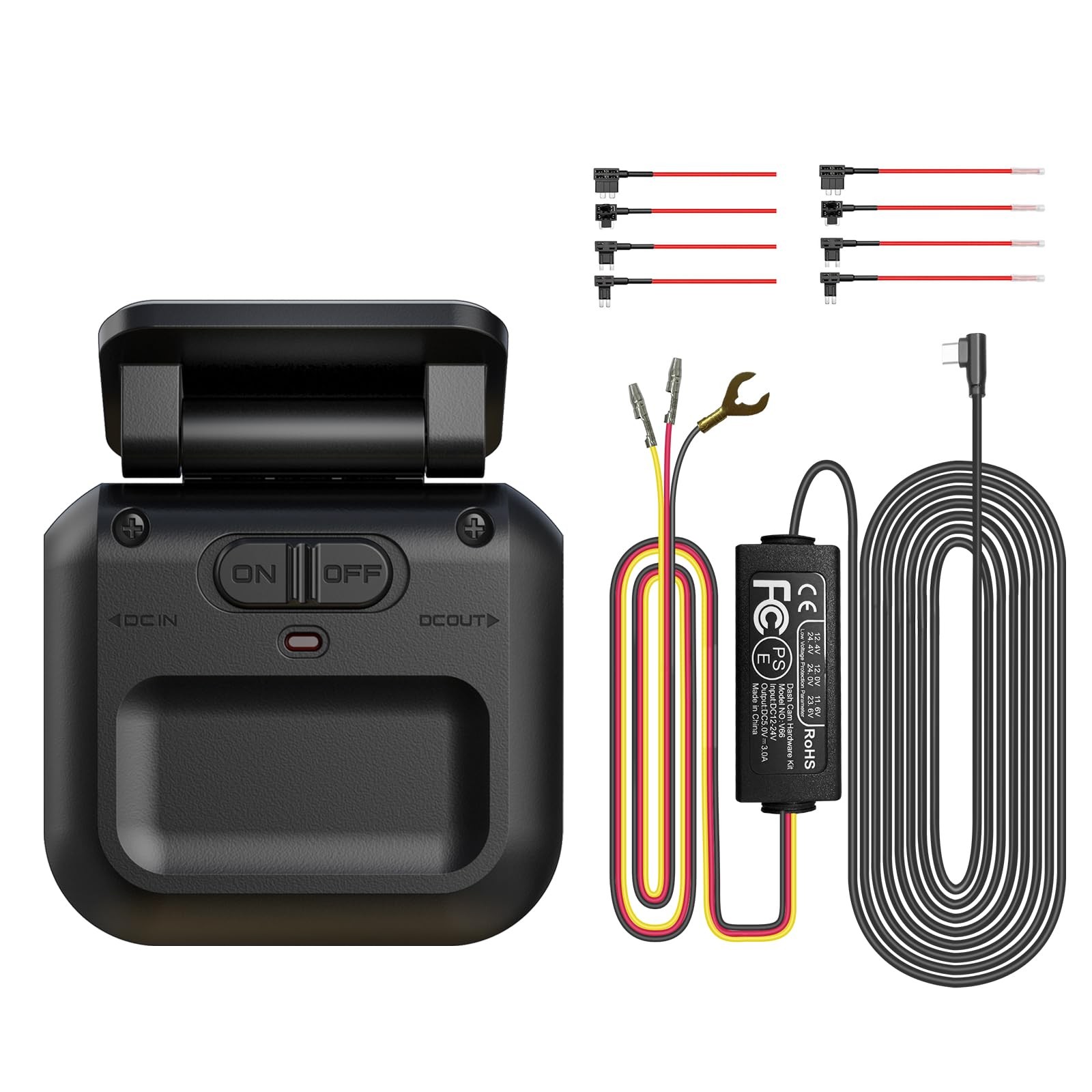 HUPEJOS Type-C Hardwire Kit, 180° Radar Detection, Low Voltage Protection