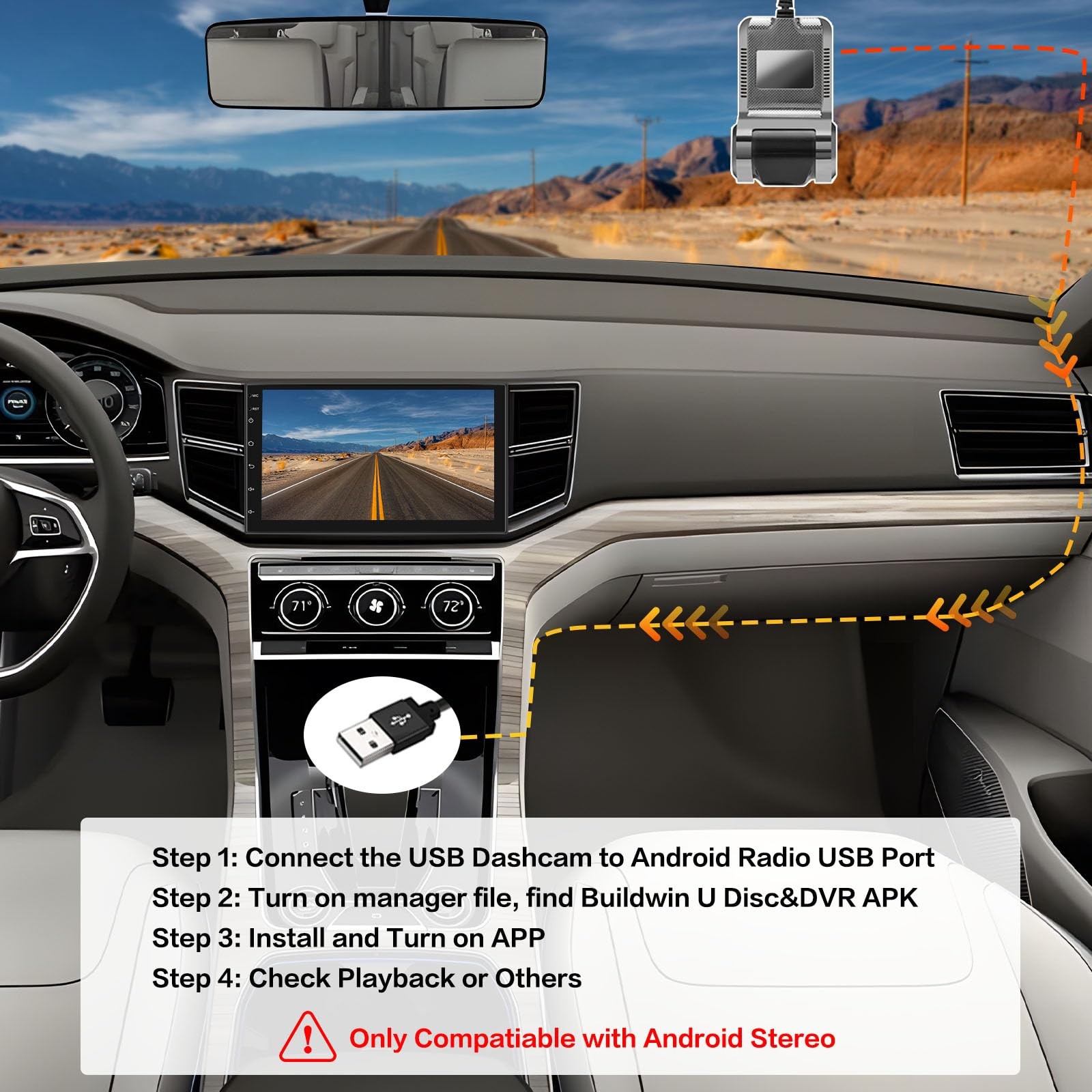 USB DVR On-Dash Camera – Loop Recording Dash Camera for Cars with 32GB SD Car…