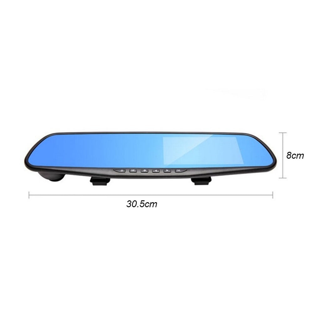 Vehicle Blackbox DVR 1080 Car Rearview Mirror 170 Wide Angle 4.3″ Video Recorder