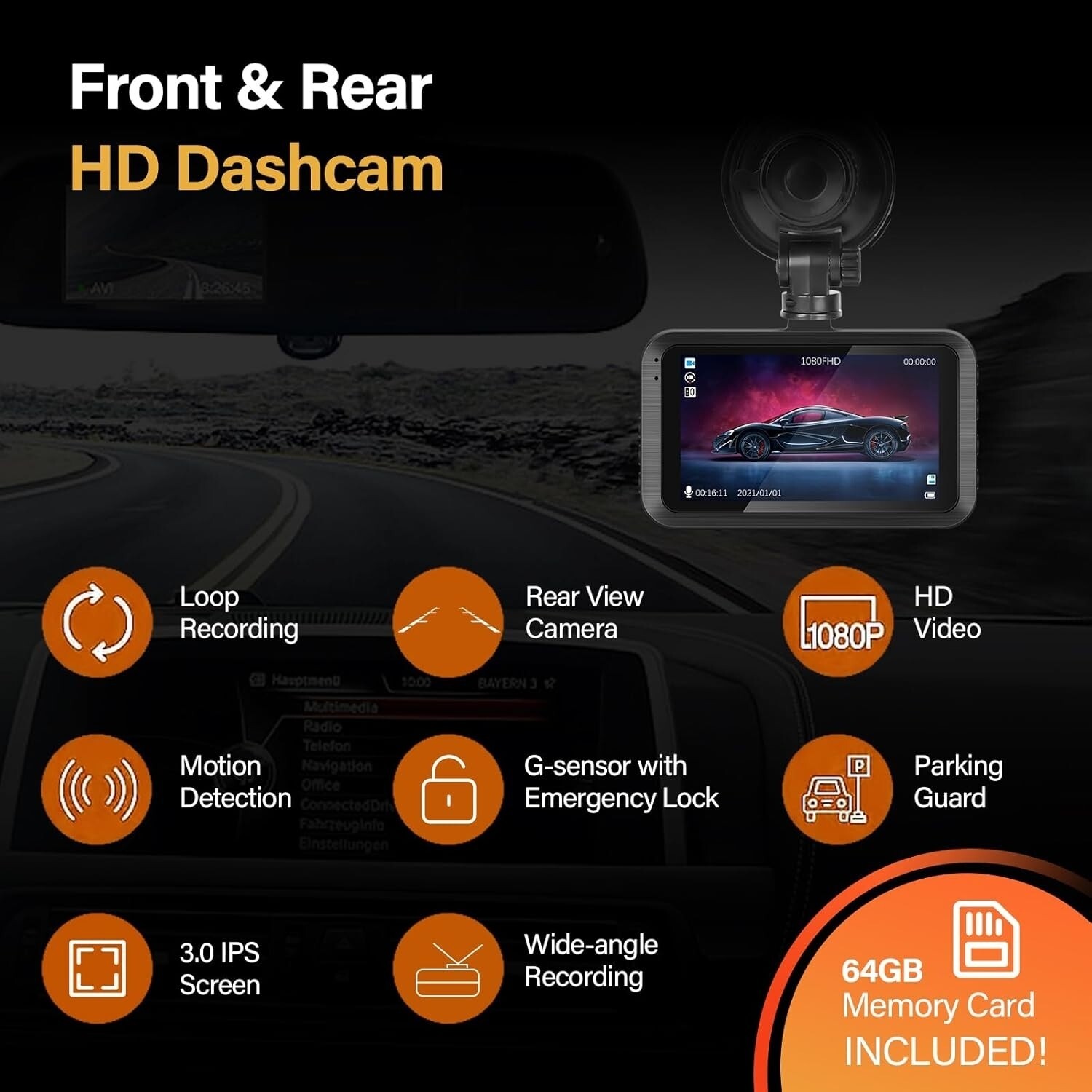 Semi Truck Dash Cam Best Rated Large Big Truck Trucker Uber Lyft,High Quality #1