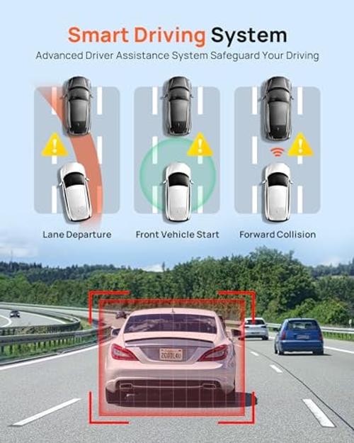 2.7K Dash Cam Front A500S, 1944P Dash Camera for Cars with Sony IMX335,