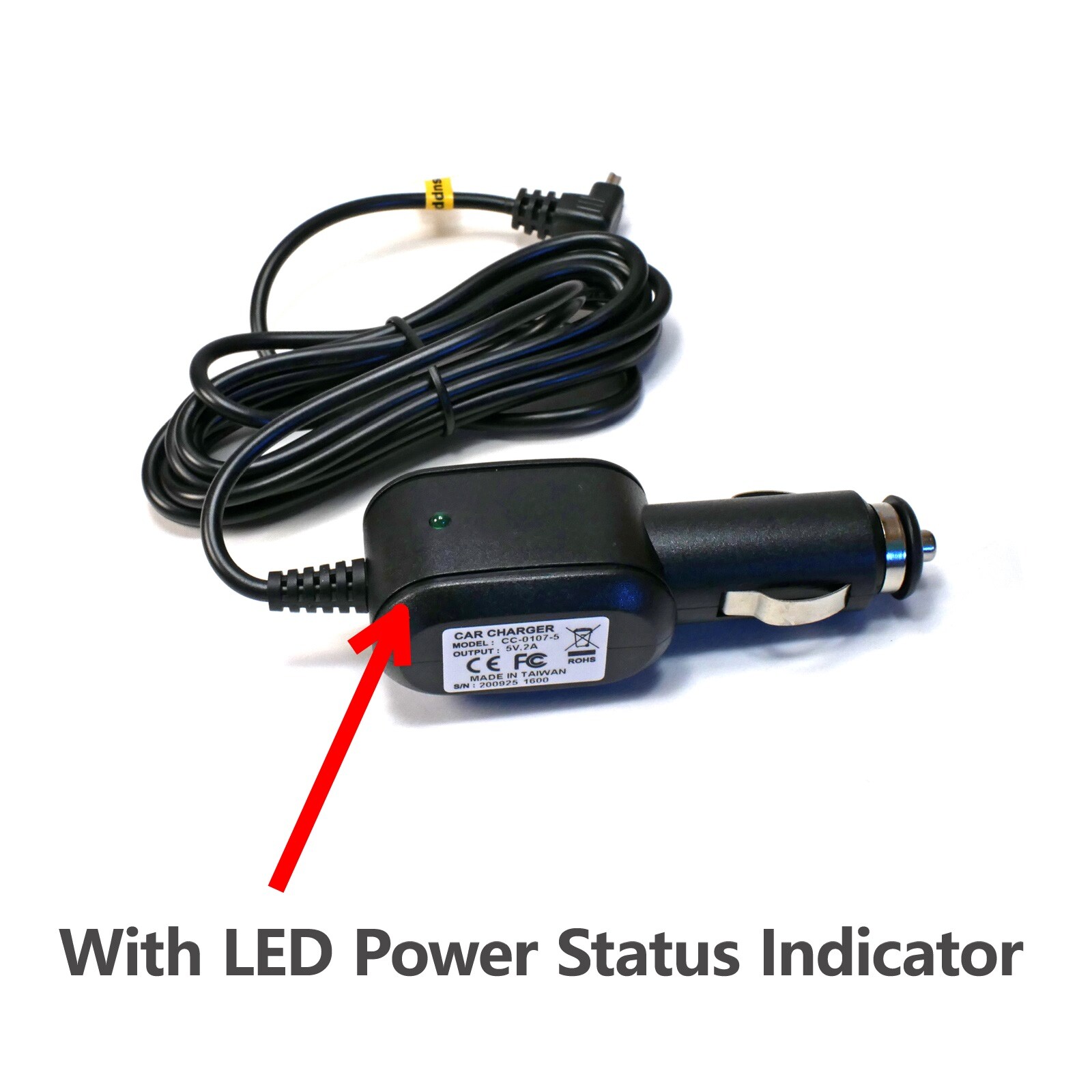 2A USB car charger power cord for Cobra CDR 820 DashCam DSP9200BT Radar Detector