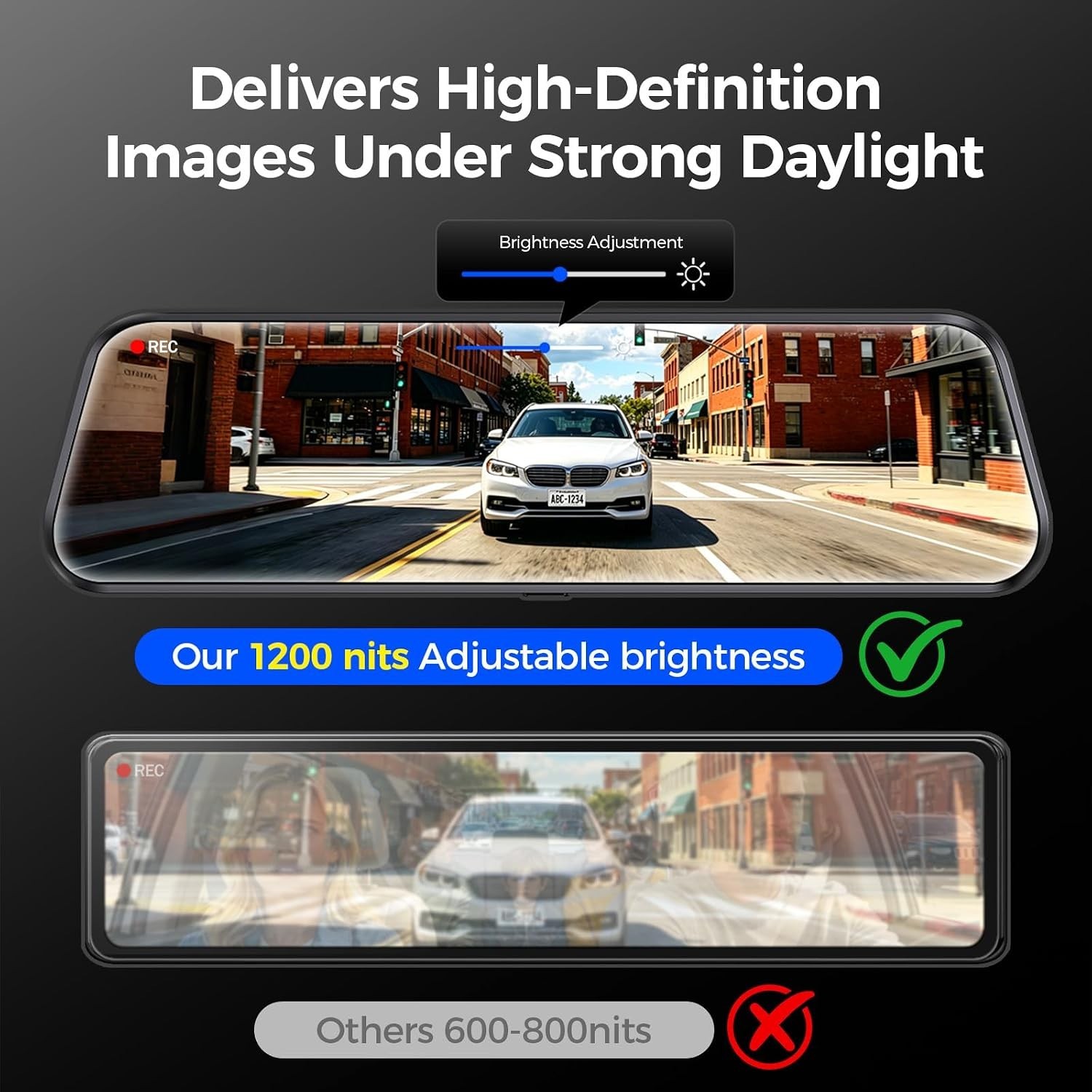 Espejo Retrovisor Con Camara De Seguridad 10″ Reversa y Frontal Para Coche Auto