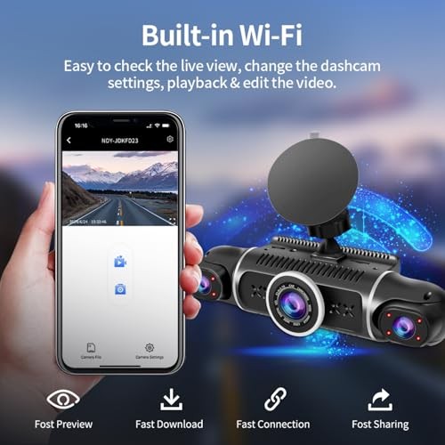 360° Dash Cam Front and Rear View 4 Channel Dash Camera FHD 4 Chan -W2