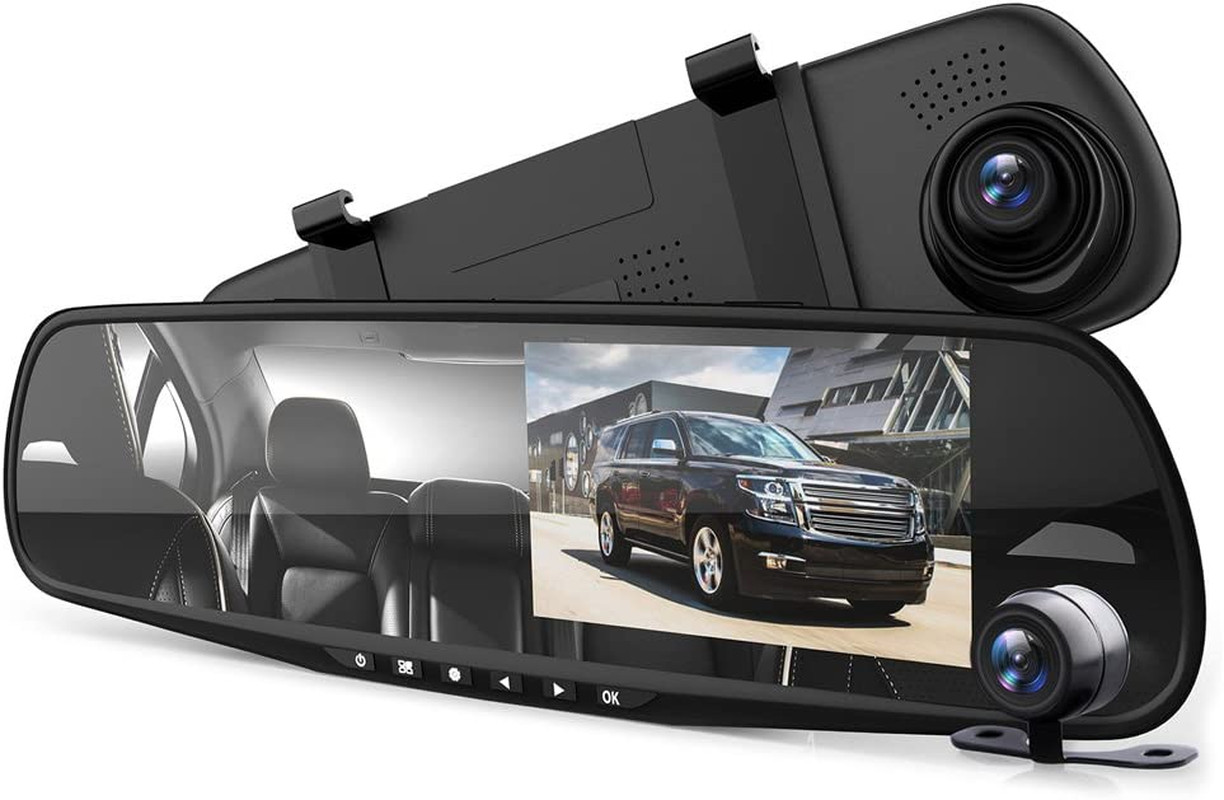 Espejo Retrovisor Con Camara Delantera y Trasera 3EN1 Coche Dash Cam Video DVR