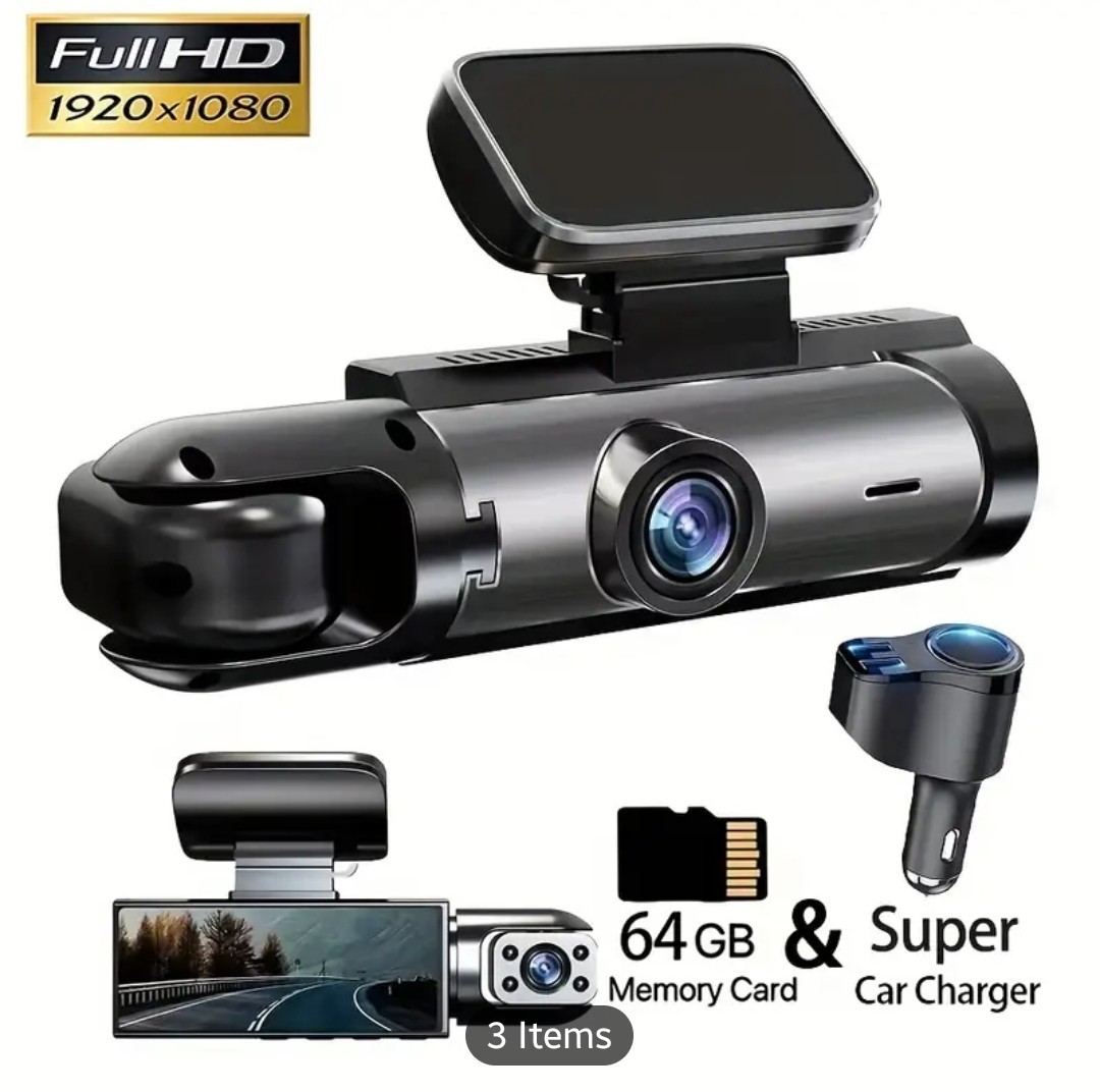 Newly Upgraded Dash Cam/Night Vision, with 64G High-speed Memory Card