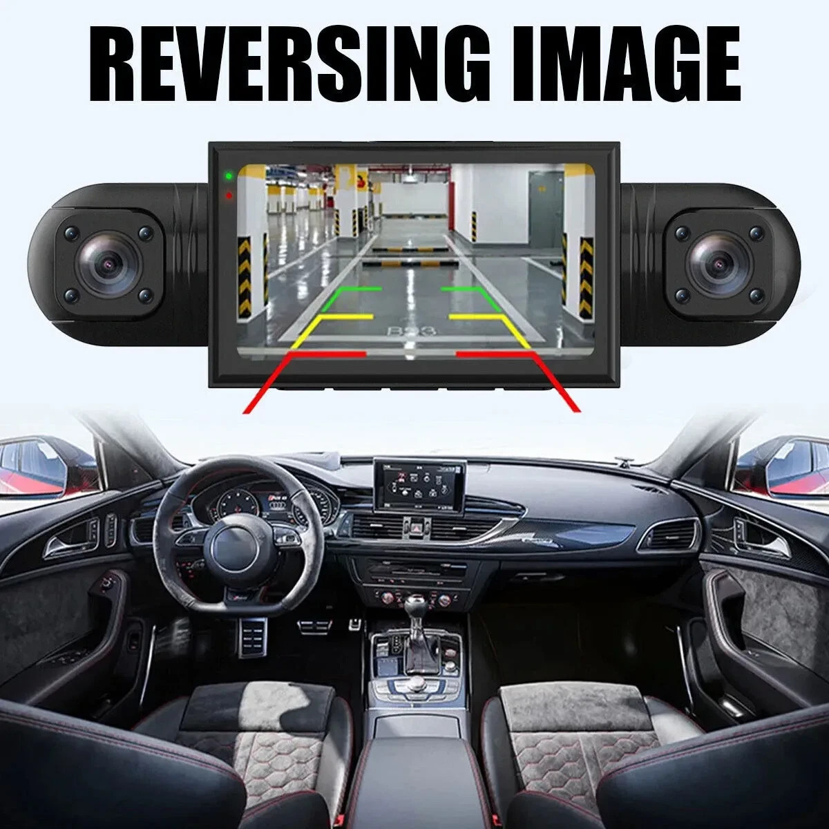 1080P Car Dash Cam 4 Channel Driving Camera Front+Left+Right+ Rear Night Vision