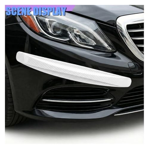 4PCS Car Bumper Guard, Anti Collision Anti Scratch Front Rear Bumper White-L