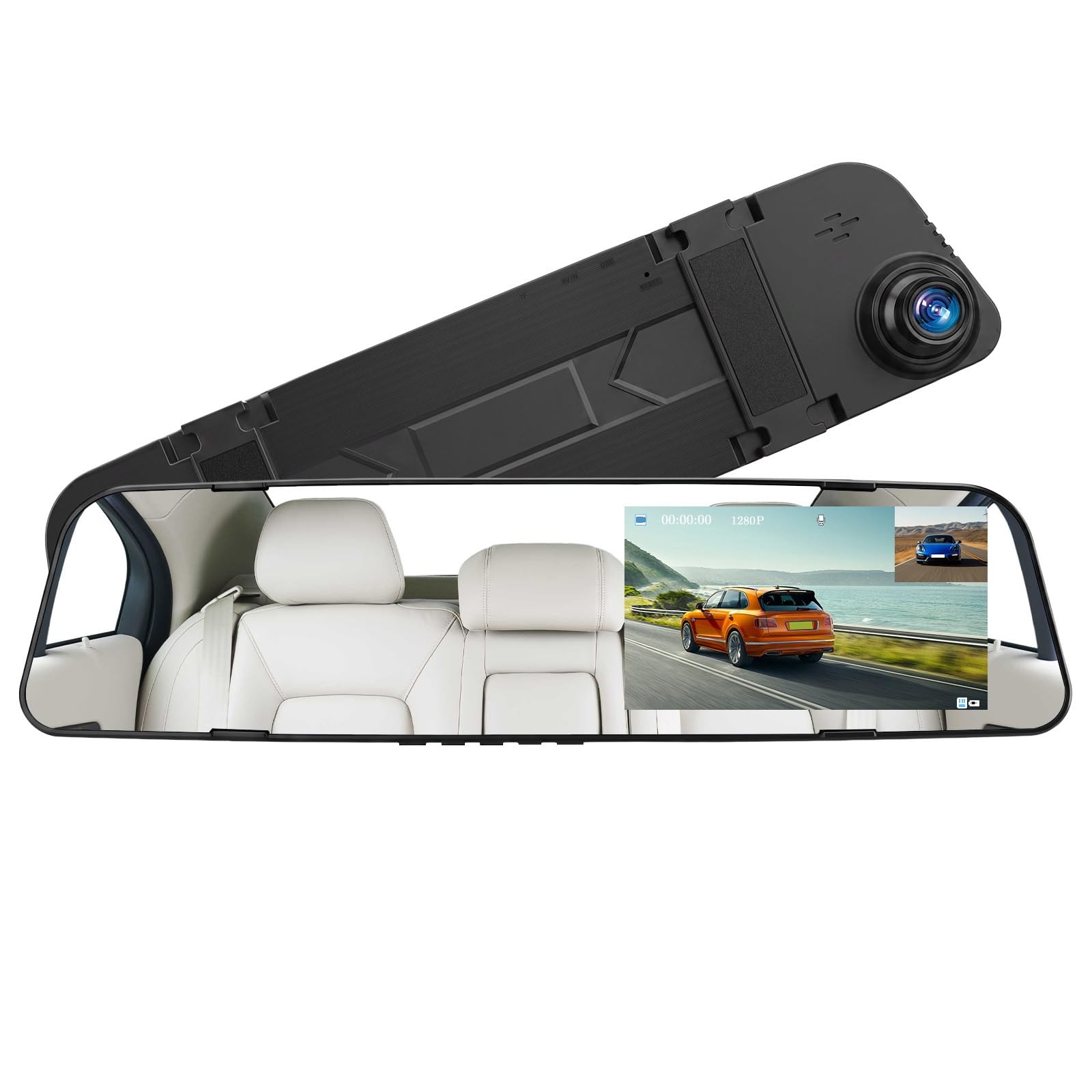 4.5 Inch Mirror Dash Cam 1080P Dual Cameras Backup Camera For Cars And Trucks