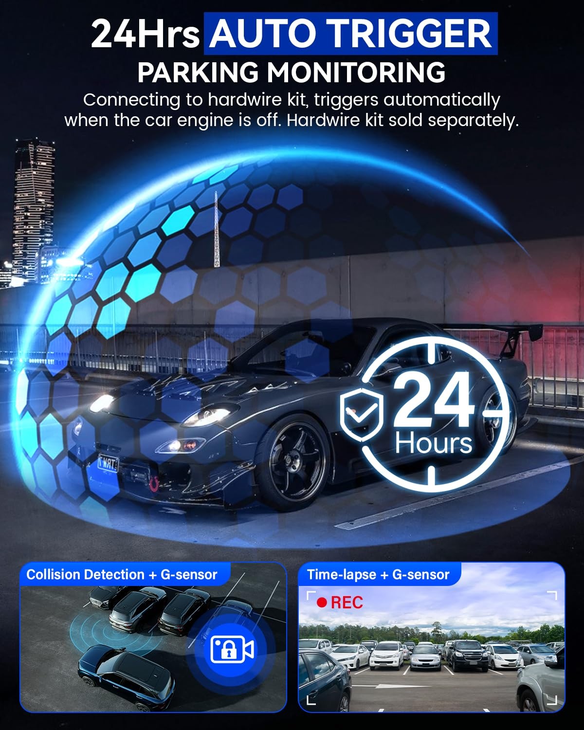 4K+4K Dash Cam Front and Rear, 5G Wi-Fi 64GB SD Card Included, STARVIS Dash C…