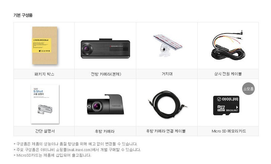 INavi S Shot Car Blackbox Dash CAM – Korea Standard (32GB, 64GB)