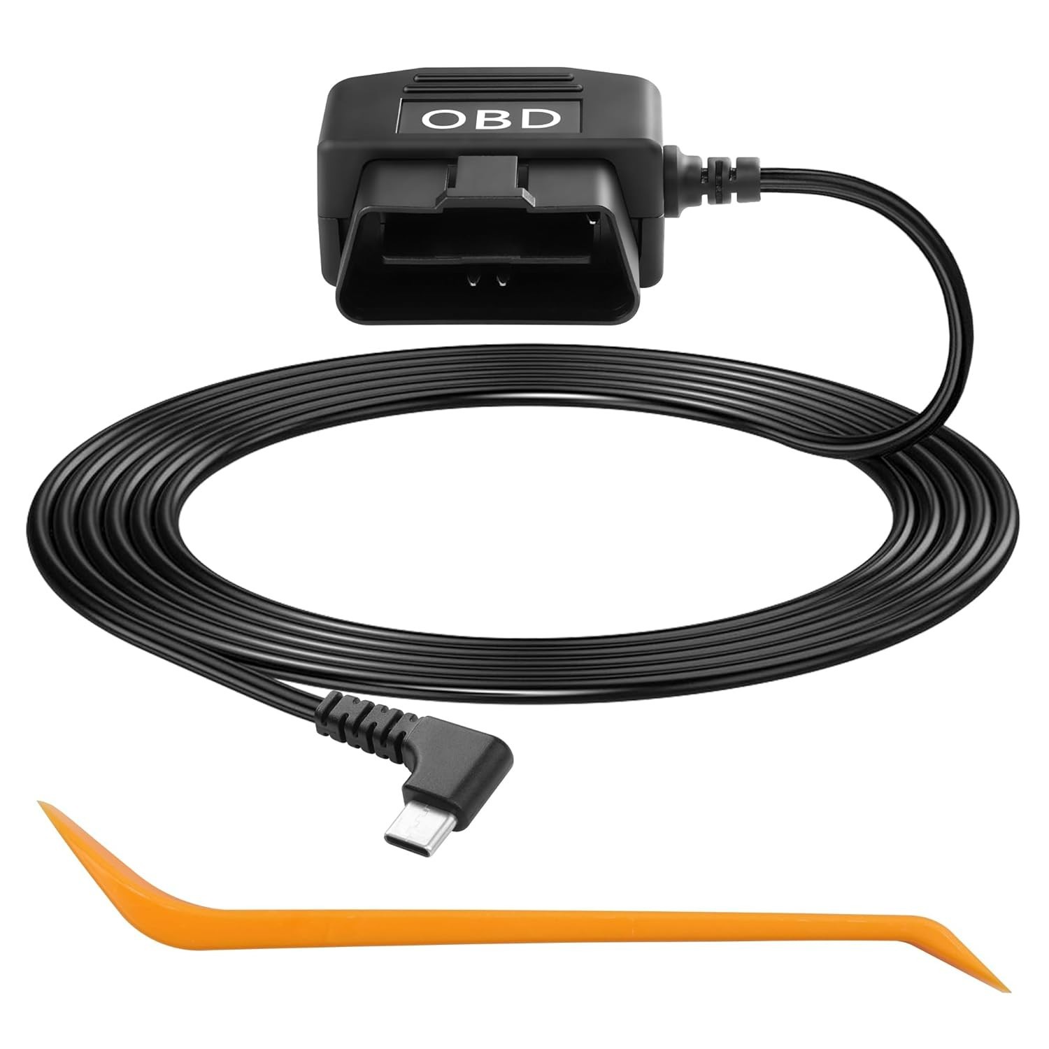 OBD Power Cable for Dash Cameras – Type C Adapter with Low Voltage Protection