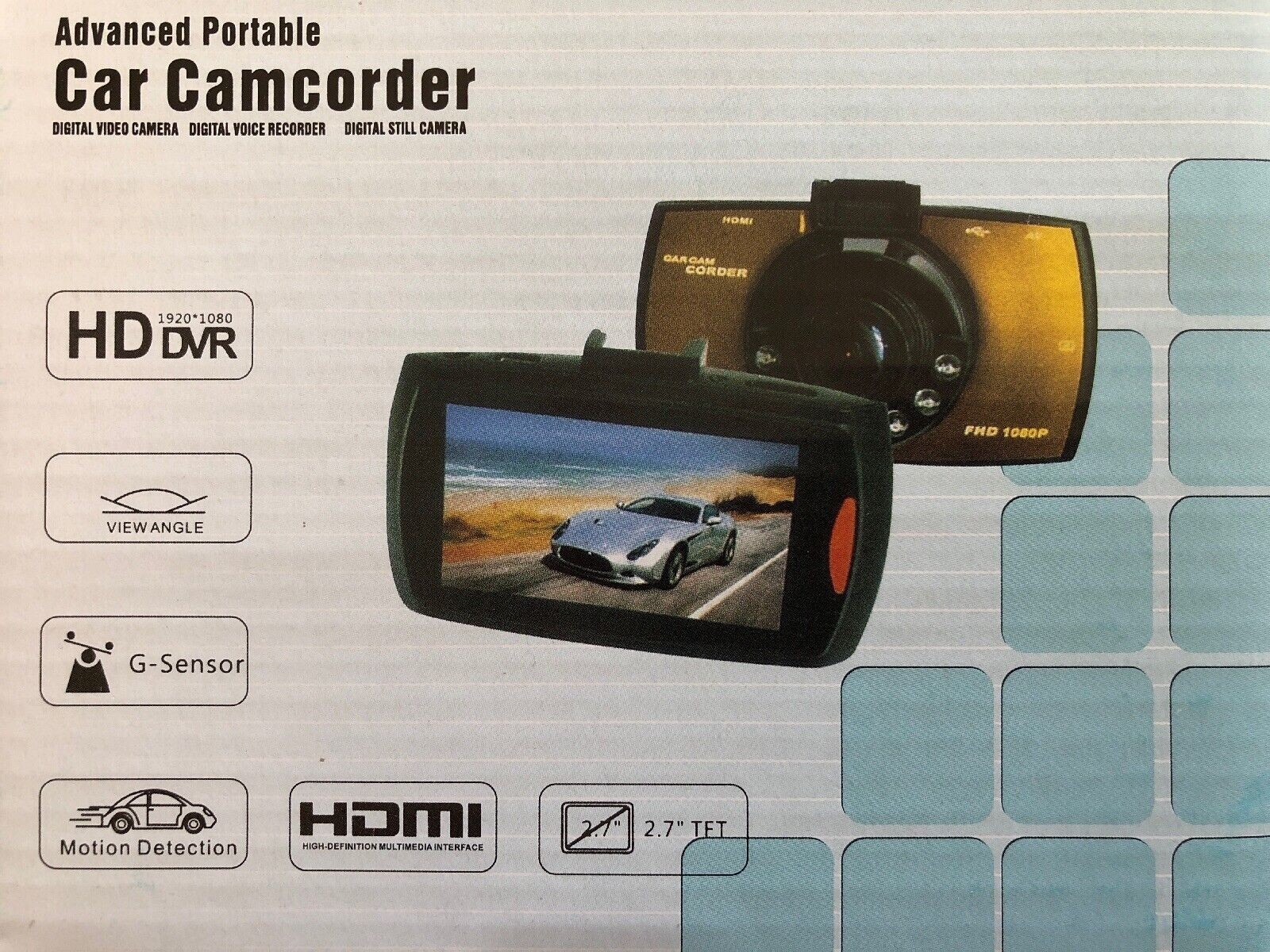 Advanced Portable Car Camcorder Digital Video Still Voice Dash Camera *NEW*