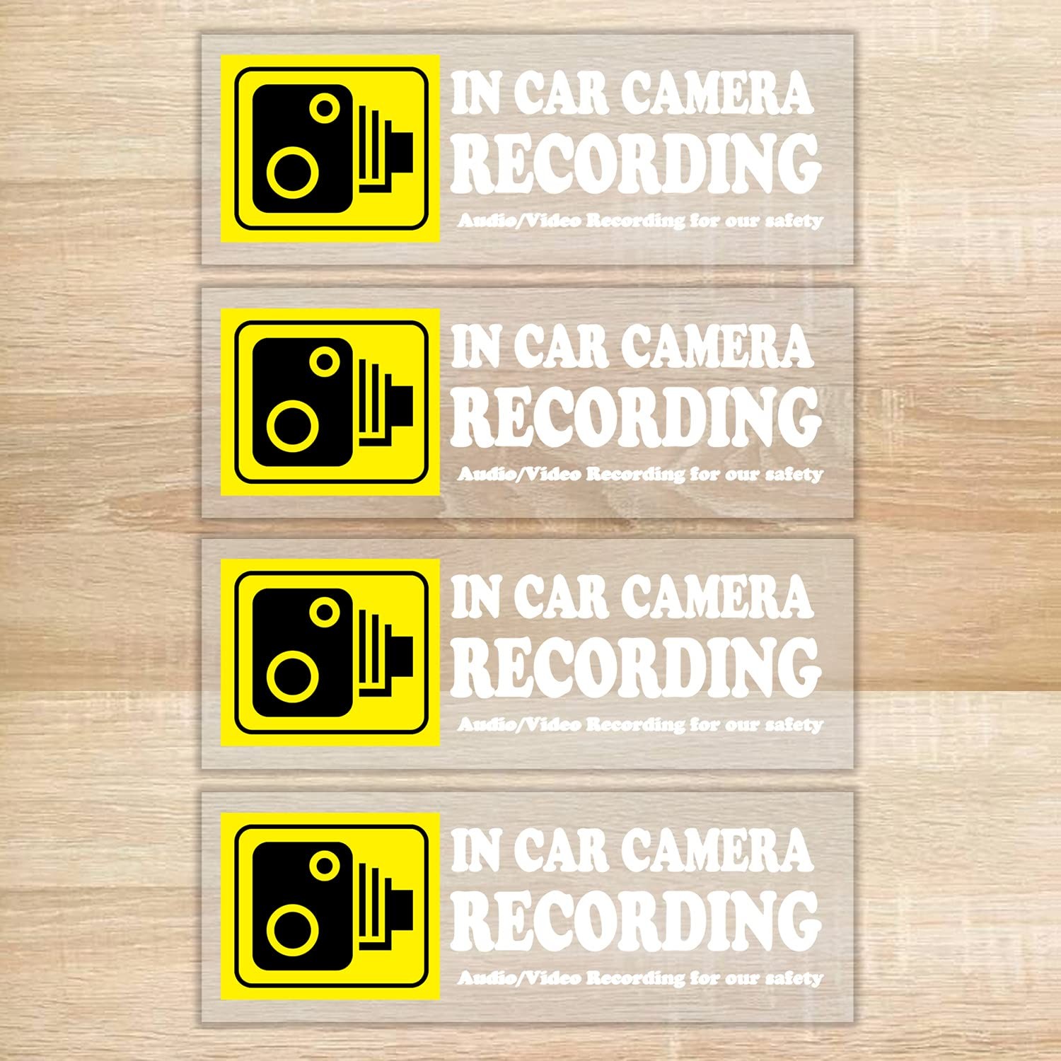 4 Pcs Camera Audio Video Recording Window Cars Stickers, In Car Camera Recording