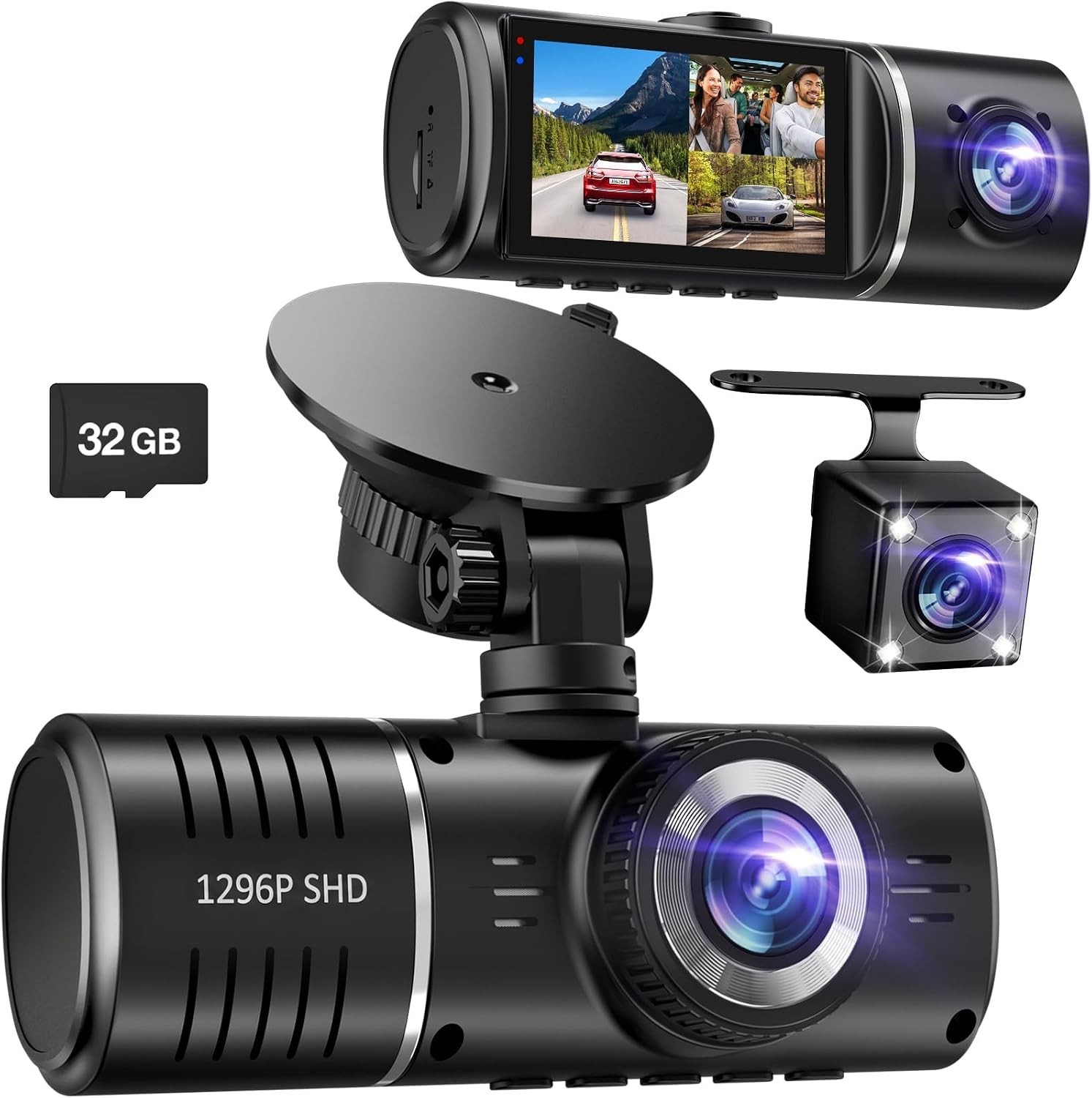 Advanced 3-Channel Dash Cam with HDR & Easy Install – For All Weather Conditions